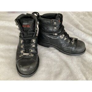 Harley-Davidson Women’s biker boots size 7.5 Black Leather Lace Up Ankle Support